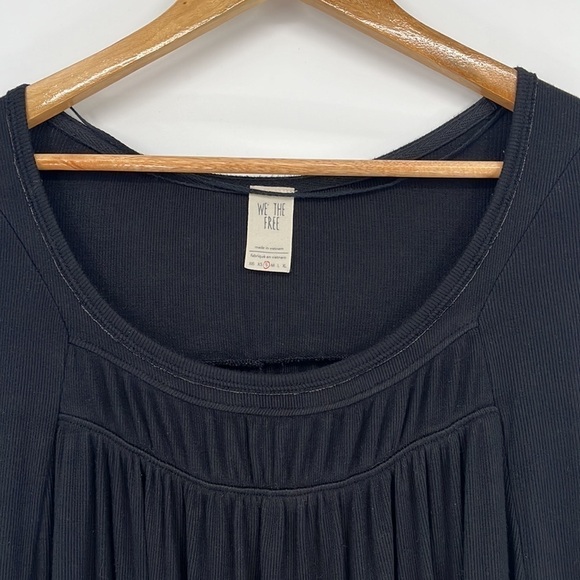 We The Free Free People Love Valley Ribbed Long Sleeve Top Black Size Small - Picture 5 of 9